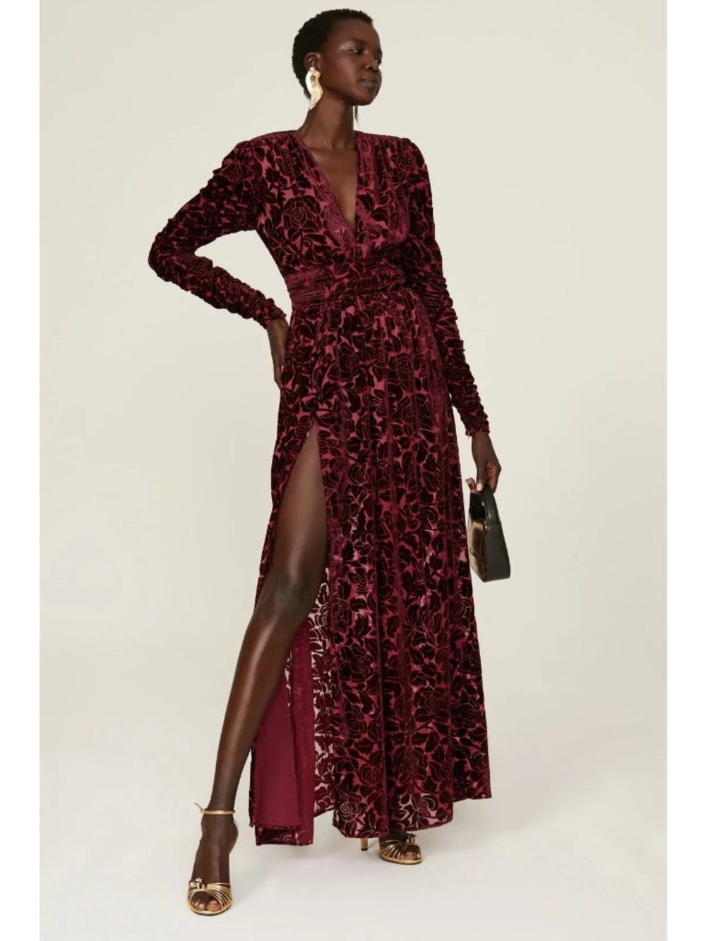 R-31. Bronx and Banco Velvet Floral Gown